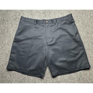 Roundtree & Yorke Shorts Mens 42 Blue Easy Care‎ Microfiber Flat Front Chino